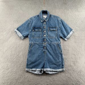 TOPSHOP Denim Buttondown Romper